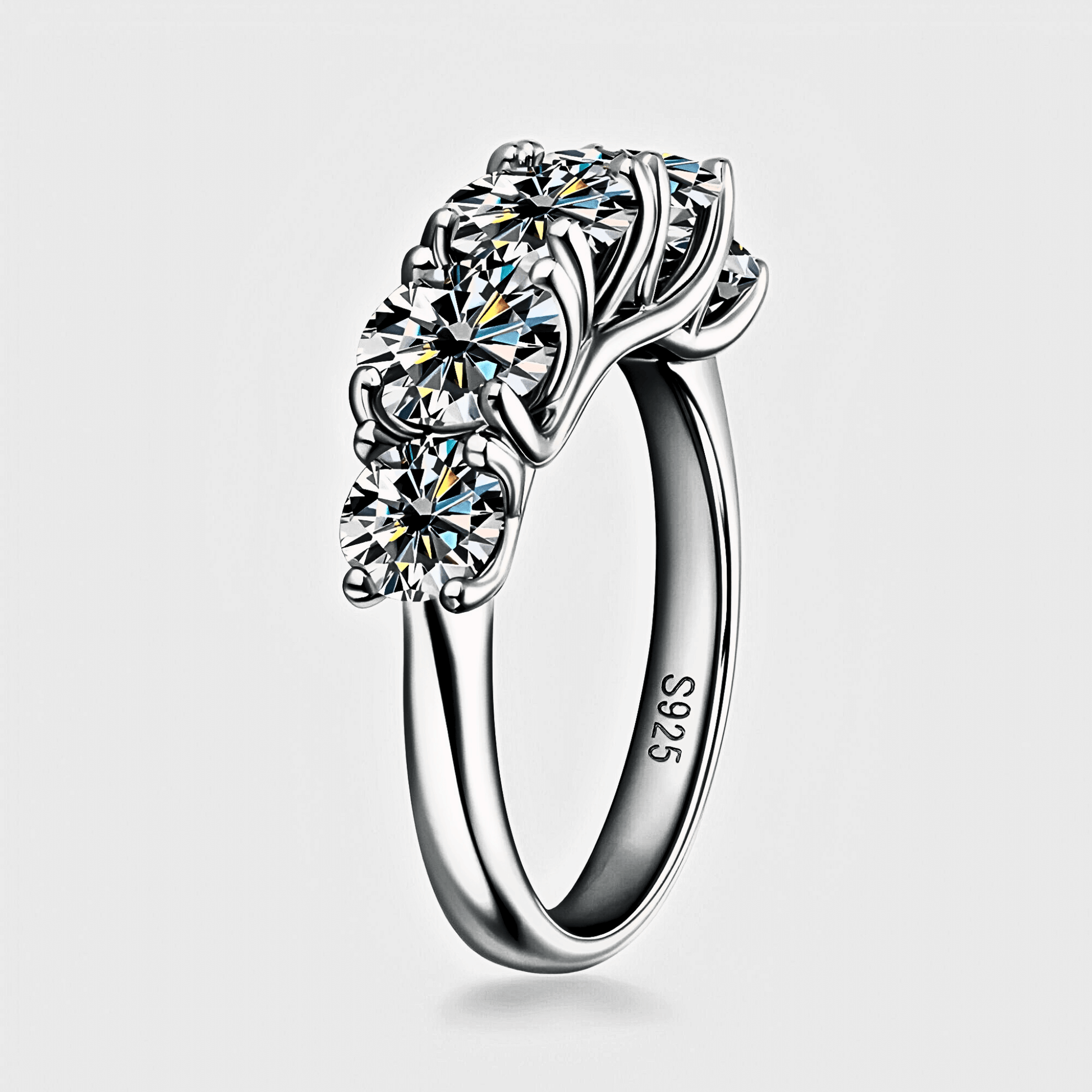 Solaris Ring -  3.6ct  Moissanite Ring featuring a multi-stone design in 925 sterling silver.