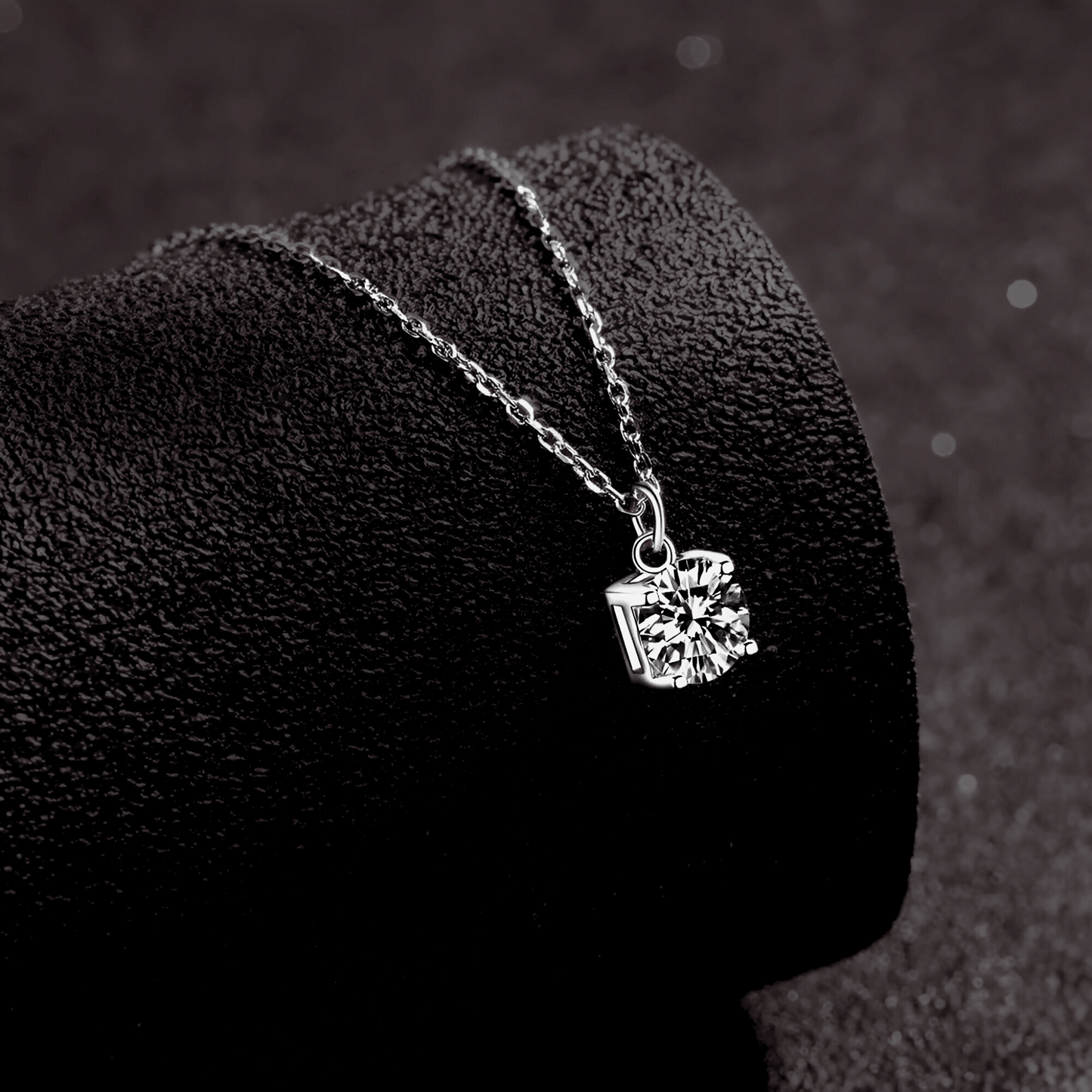 Ladina Pendant 1ct - Moissanite pendant Necklace featuring a sparkling white moissanite in 925 sterling silver.