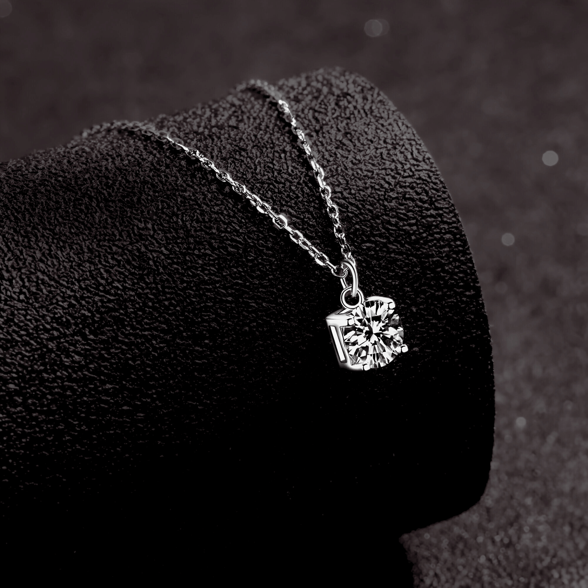 Ladina Pendant 1ct - Moissanite pendant Necklace featuring a sparkling white moissanite in 925 sterling silver.