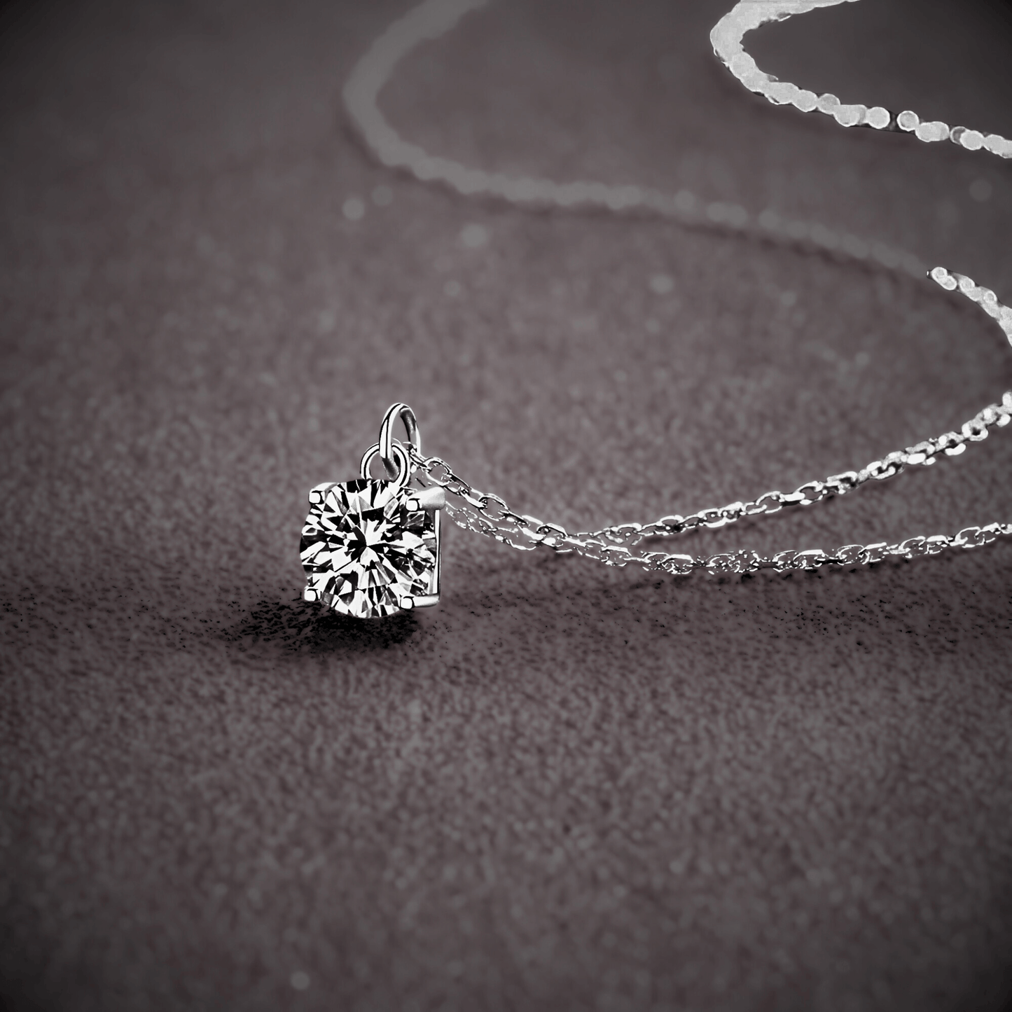 Ladina Pendant 1ct - Moissanite pendant Necklace featuring a sparkling white moissanite in 925 sterling silver.