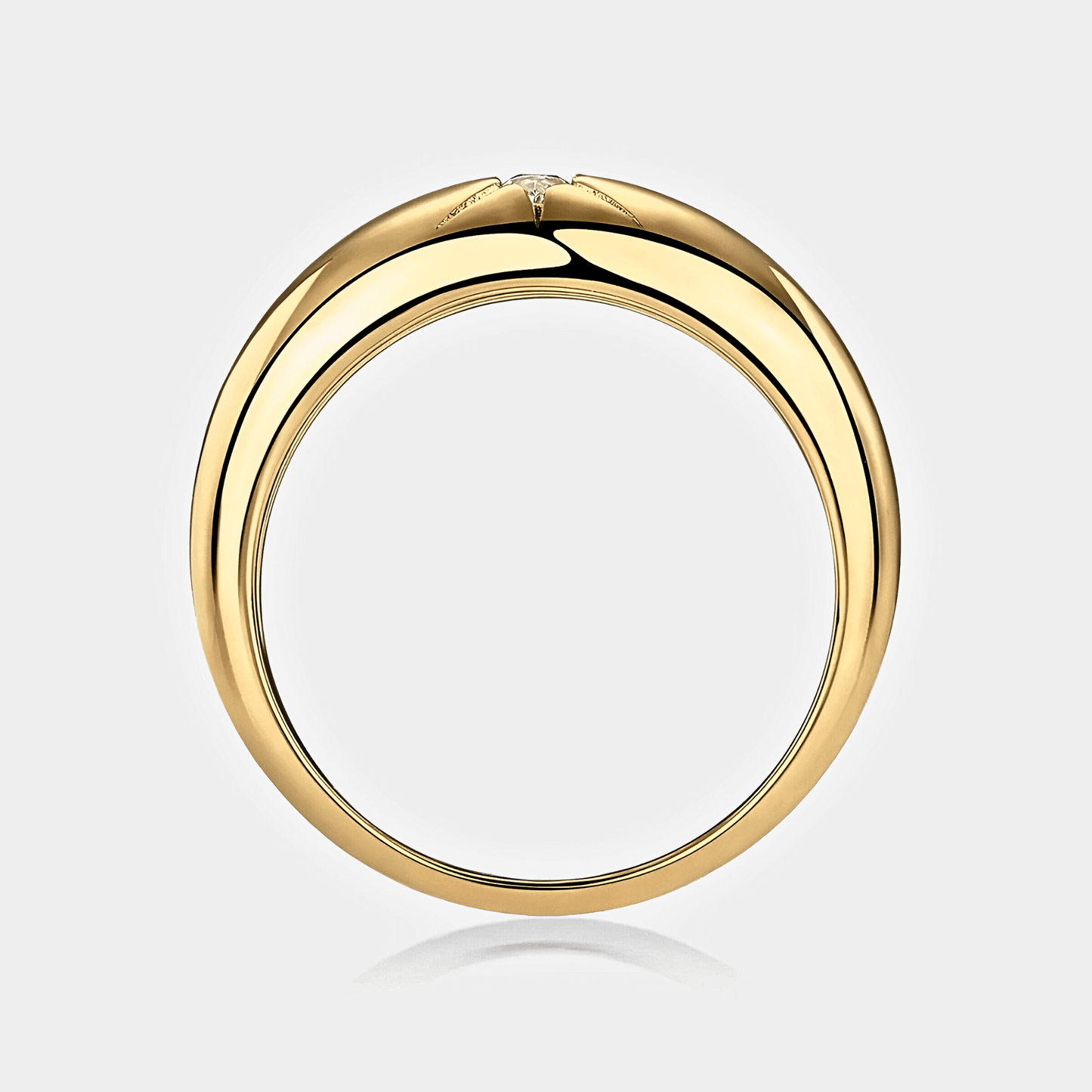 Bellatrix Band - Gold Ring with a 0.1 carat moissanite star.