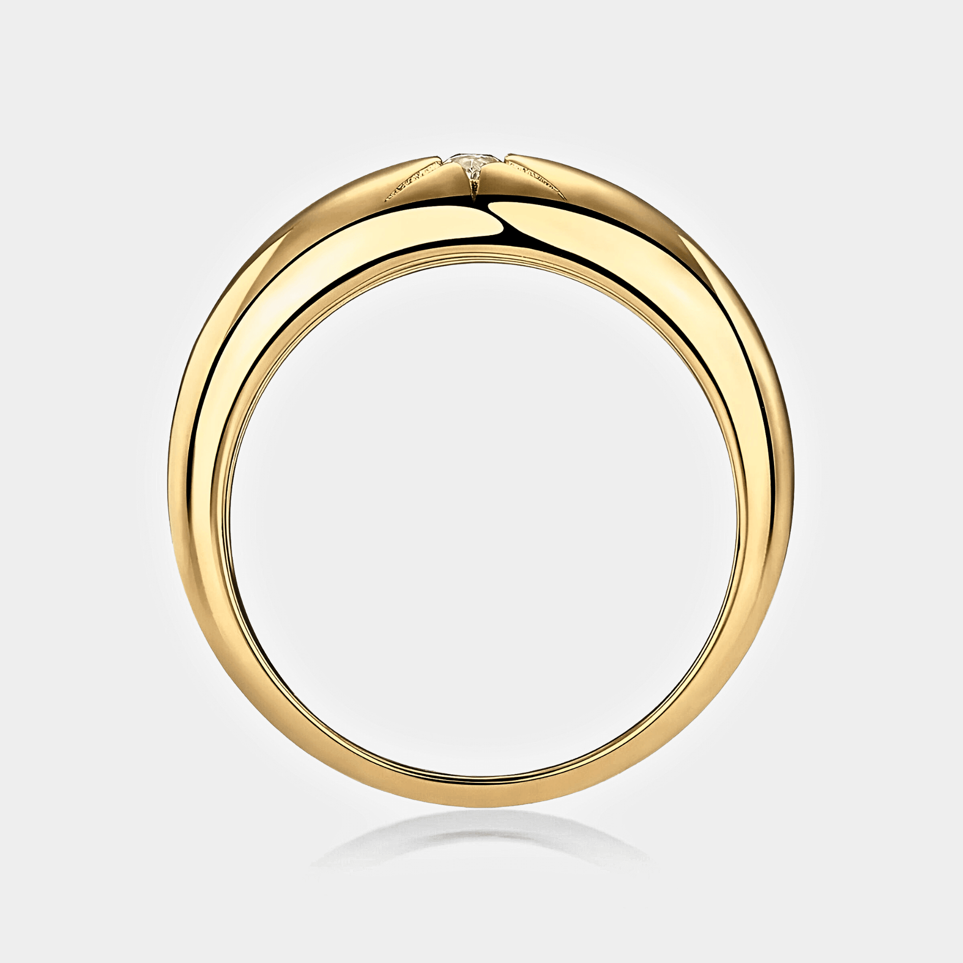 Bellatrix Band - Gold Ring with a 0.1 carat moissanite star.