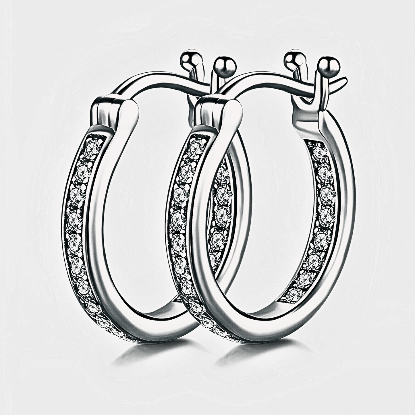 Tallis Hoops - silver moissanite earrings
