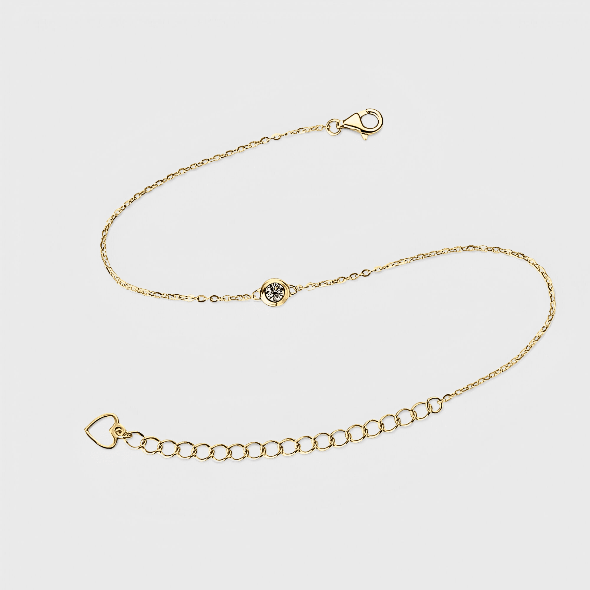 Sola Bracelet - Inlaid gold Moissanite Bracelet in 18k gold featuring 925 sterling silver and a central moissanite stone.