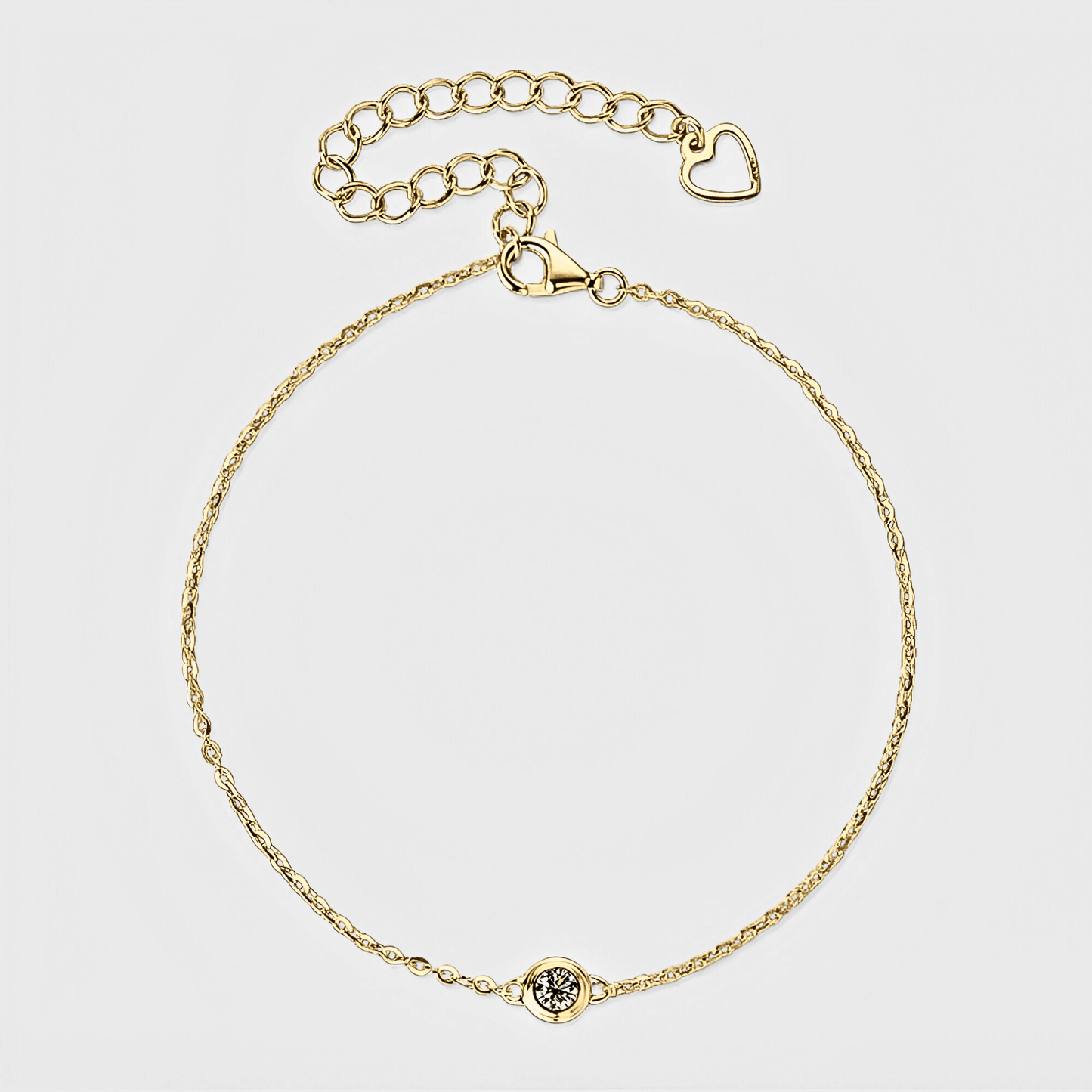 Sola Bracelet - Inlaid gold Moissanite Bracelet in 18k gold featuring 925 sterling silver and a central moissanite stone.