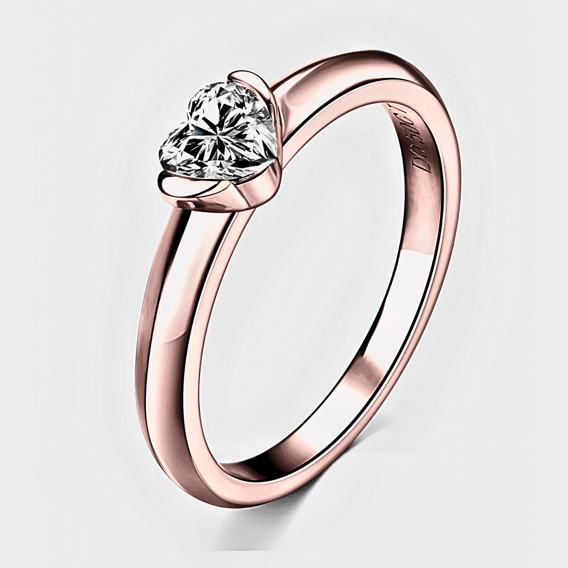Sylvie Ring 0.5ct - 18k Rose Gold Ring featuring a heart-shaped moissanite stone.