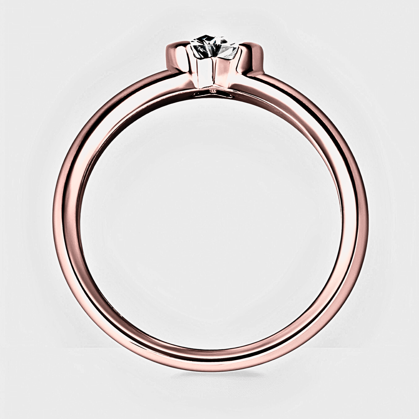 Sylvie Ring 0.5ct - 18k Rose Gold Ring featuring a heart-shaped moissanite stone.