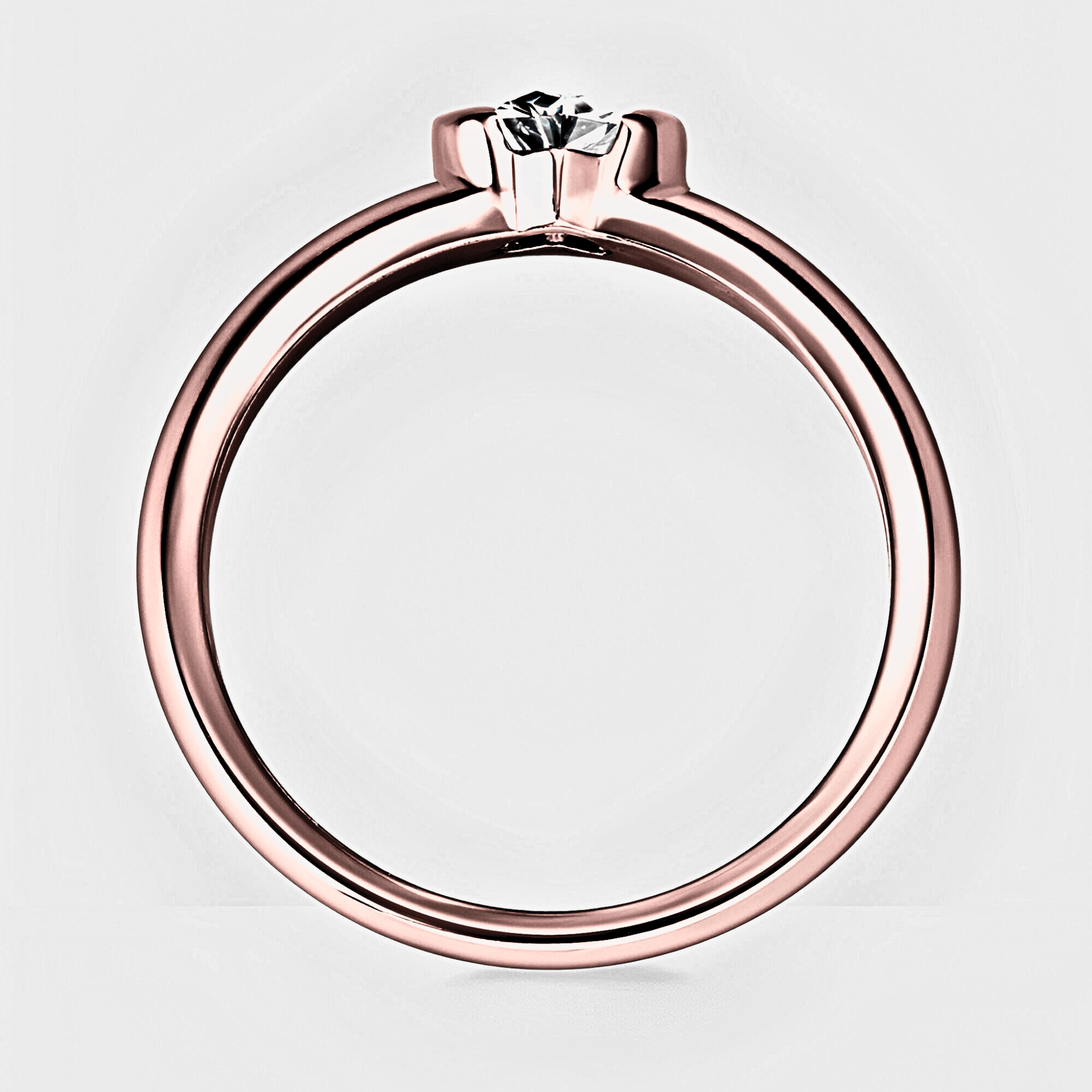 Sylvie Ring 0.5ct - 18k Rose Gold Ring featuring a heart-shaped moissanite stone.