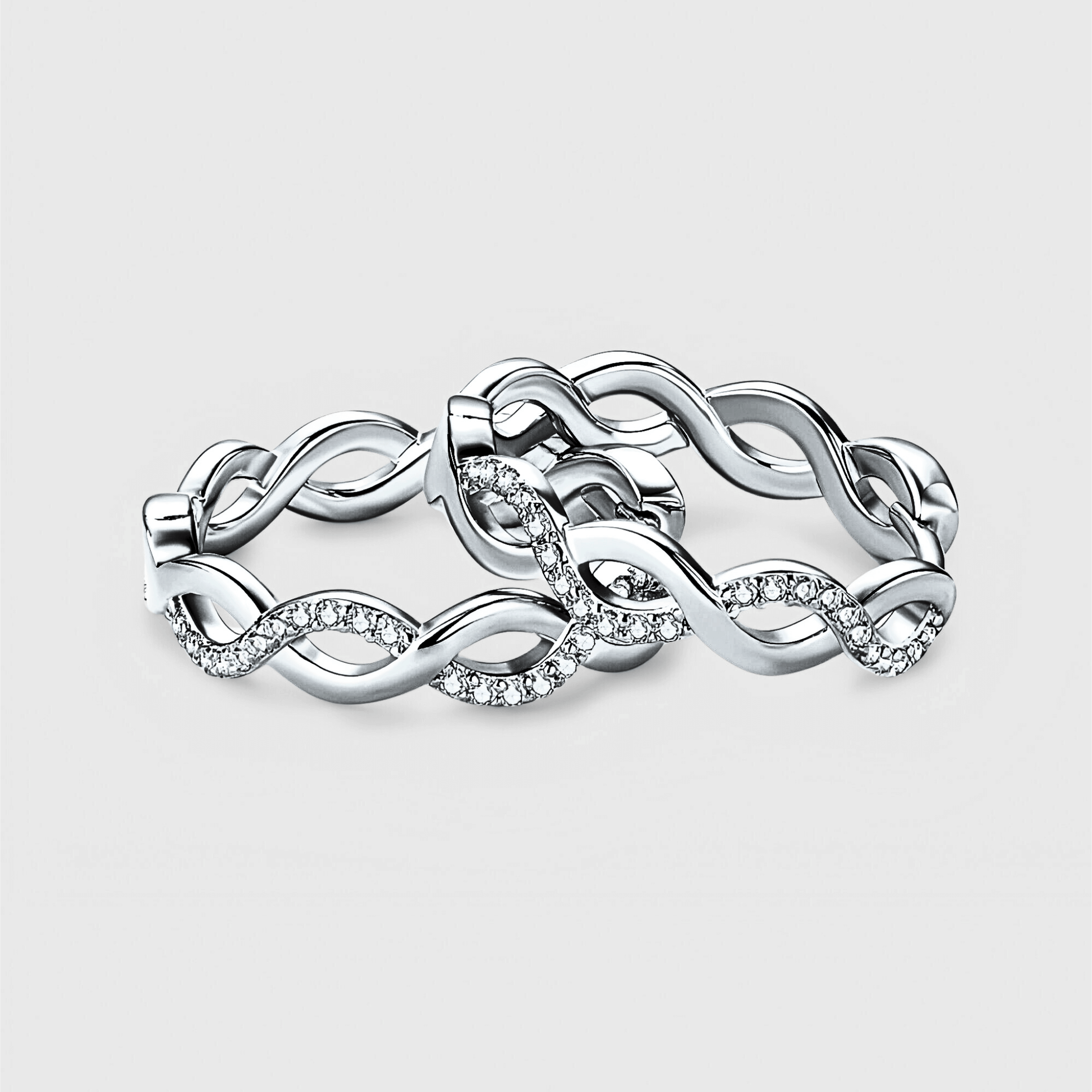 Vita Hoops -  Hoop Earrings in 925 sterling silver featuring a crisscross design with moissanite accents. |  silver moissanite earrings