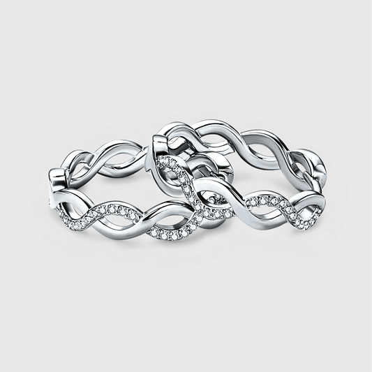 Vita Hoops -  Hoop Earrings in 925 sterling silver featuring a crisscross design with moissanite accents. |  silver moissanite earrings