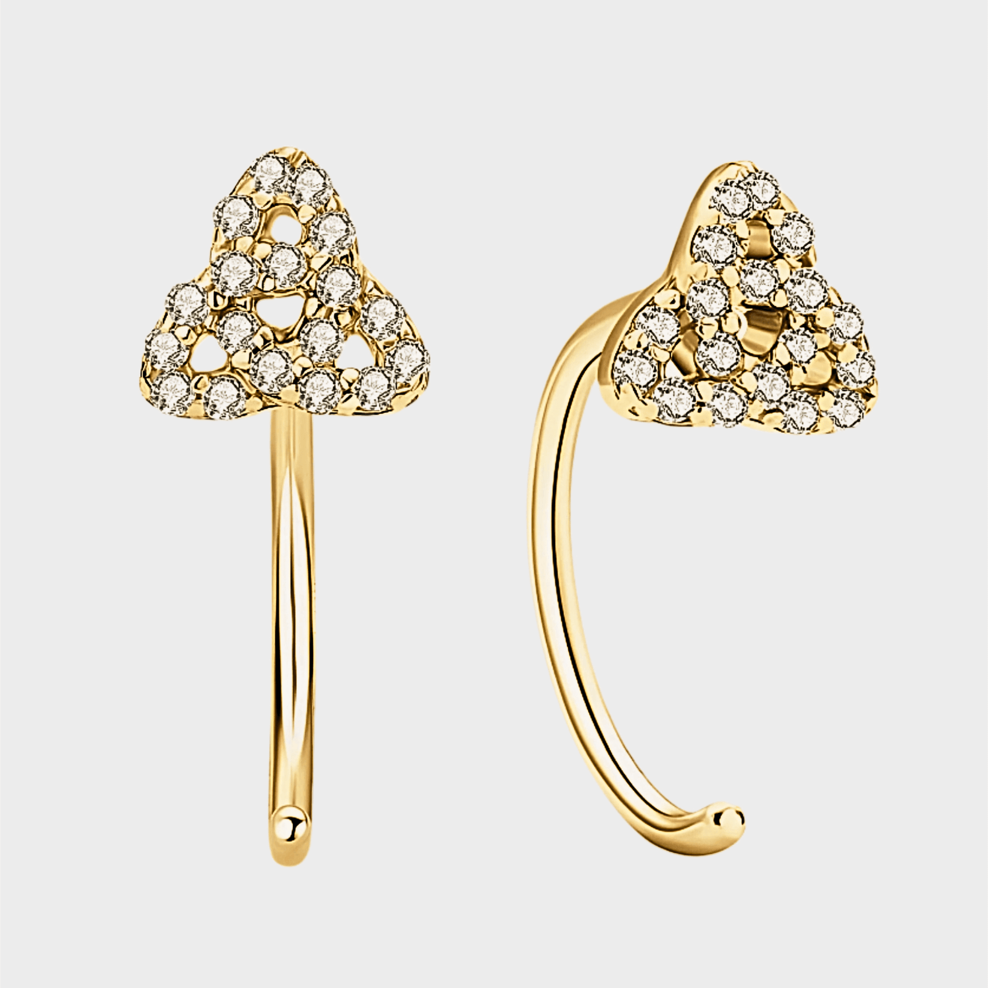 Thaleia Studs - Gold Moissanite Earrings made of 18k gold with sparkling moissanite stones.