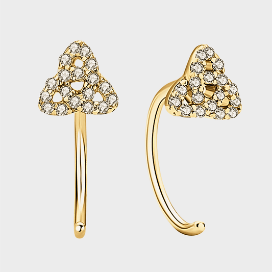 Thaleia Studs - Gold Moissanite Earrings made of 18k gold with sparkling moissanite stones.