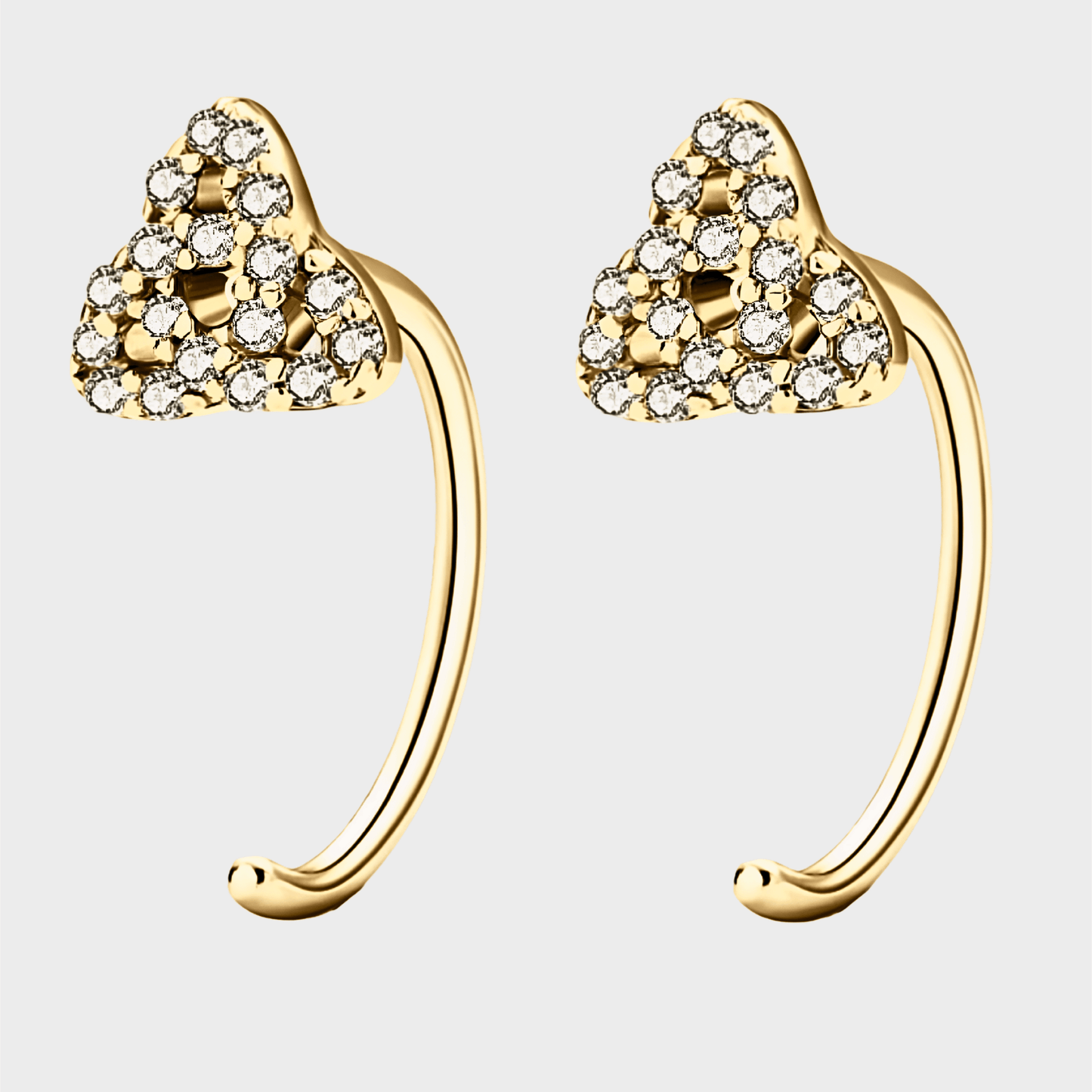Thaleia Studs - Gold Moissanite Earrings, 18K gold earrings with moissanite stones, stylish stud design.