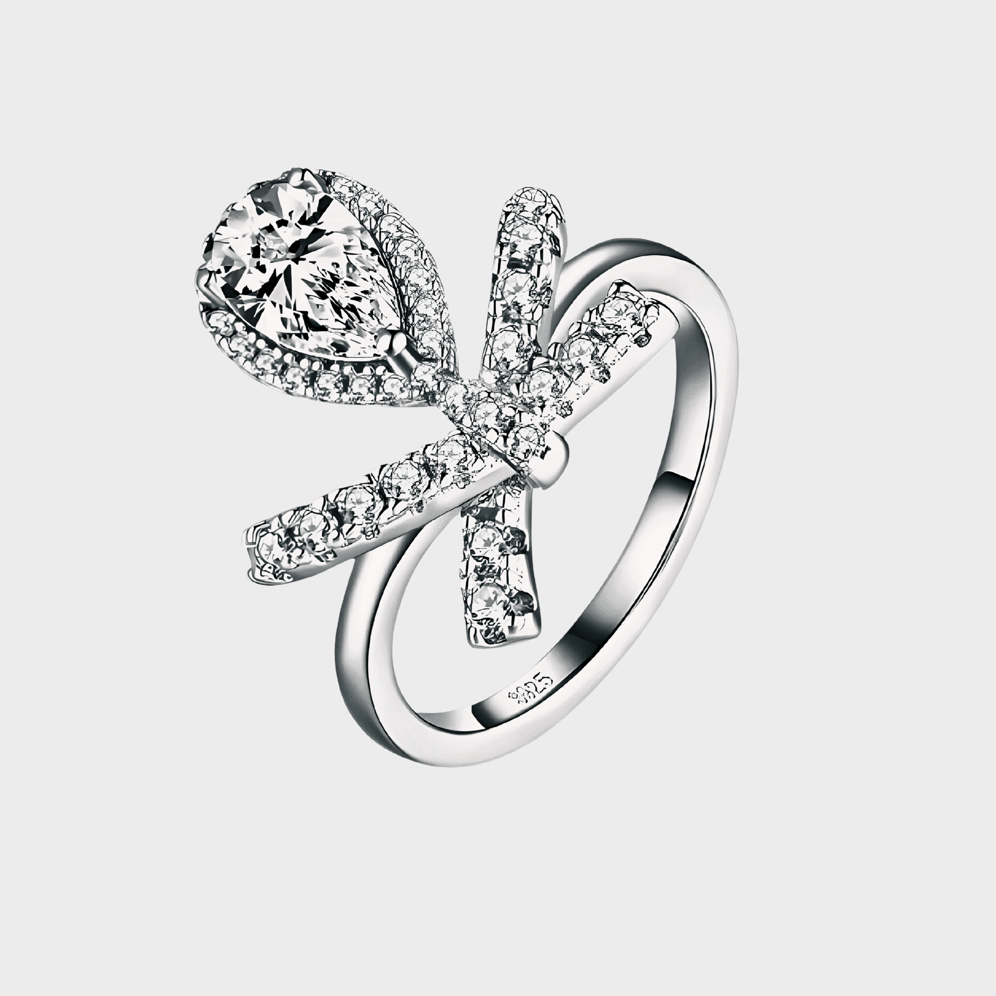 Elysian Band 1ct – Moissanite Solitaire Ring in 925 Sterling Silver with zircon accents.