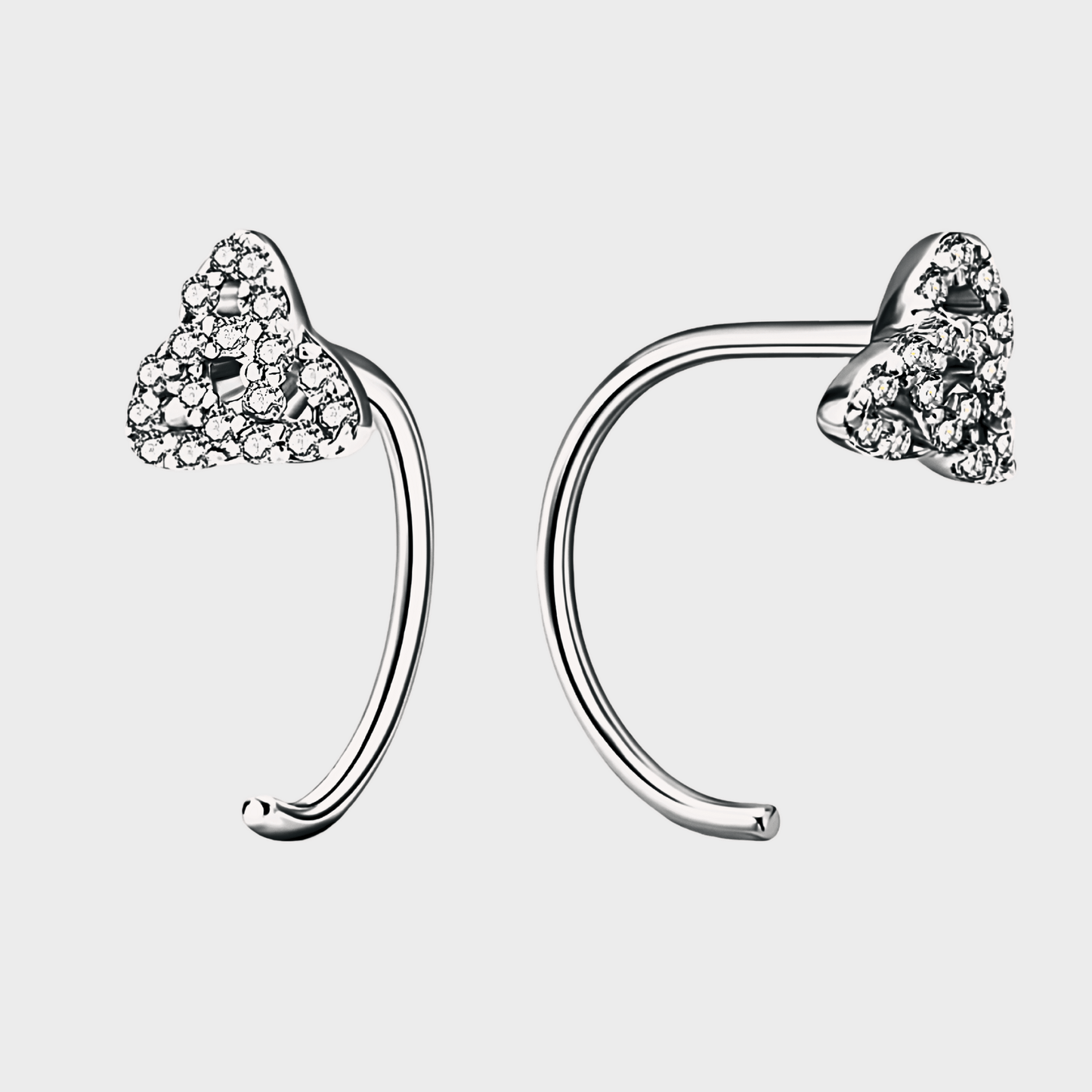 Thaleia Studs - Moissanite stud earrings in 925 sterling silver. | Silver Moissanite earrings