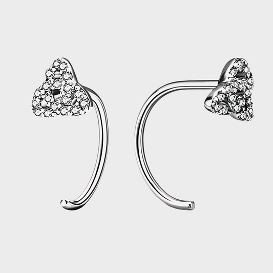 Thaleia Studs - Moissanite stud earrings in 925 sterling silver. | Silver Moissanite earrings
