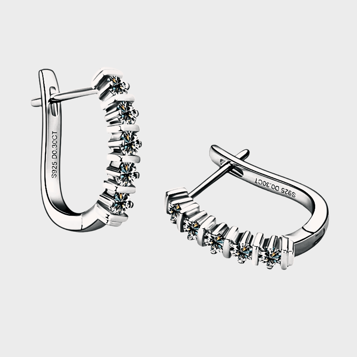 Liora Earrings –  Moissanite stud earrings in 925 sterling silver. | silver moissanite earrings