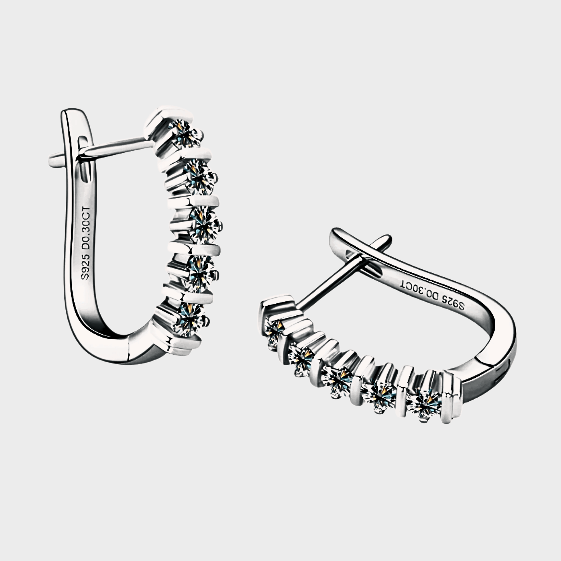 Liora Earrings –  Moissanite stud earrings in 925 sterling silver. | silver moissanite earrings