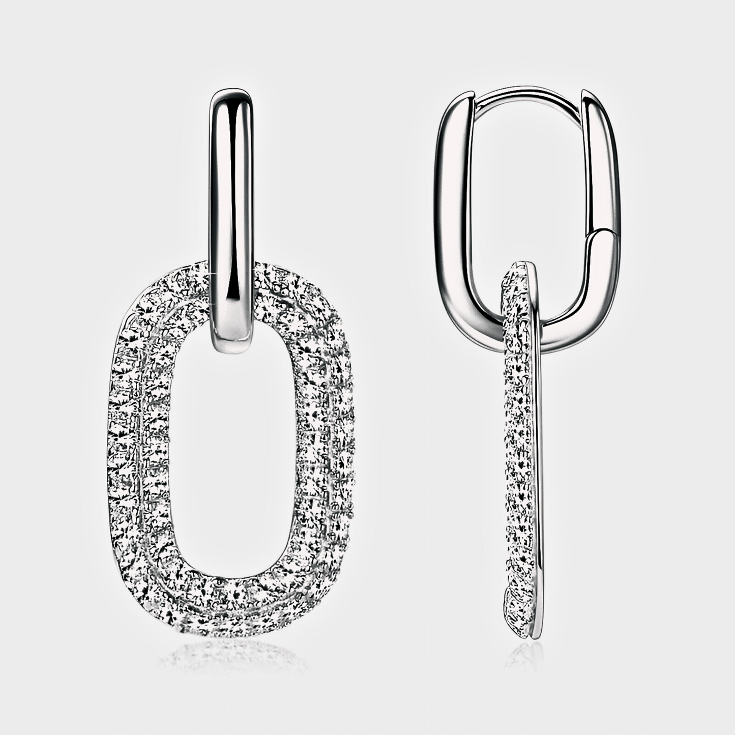 Vittoria Earrings - 2.16ct Moissanite hoop earrings in 925 sterling silver.  | Moissanite Drop-earrings