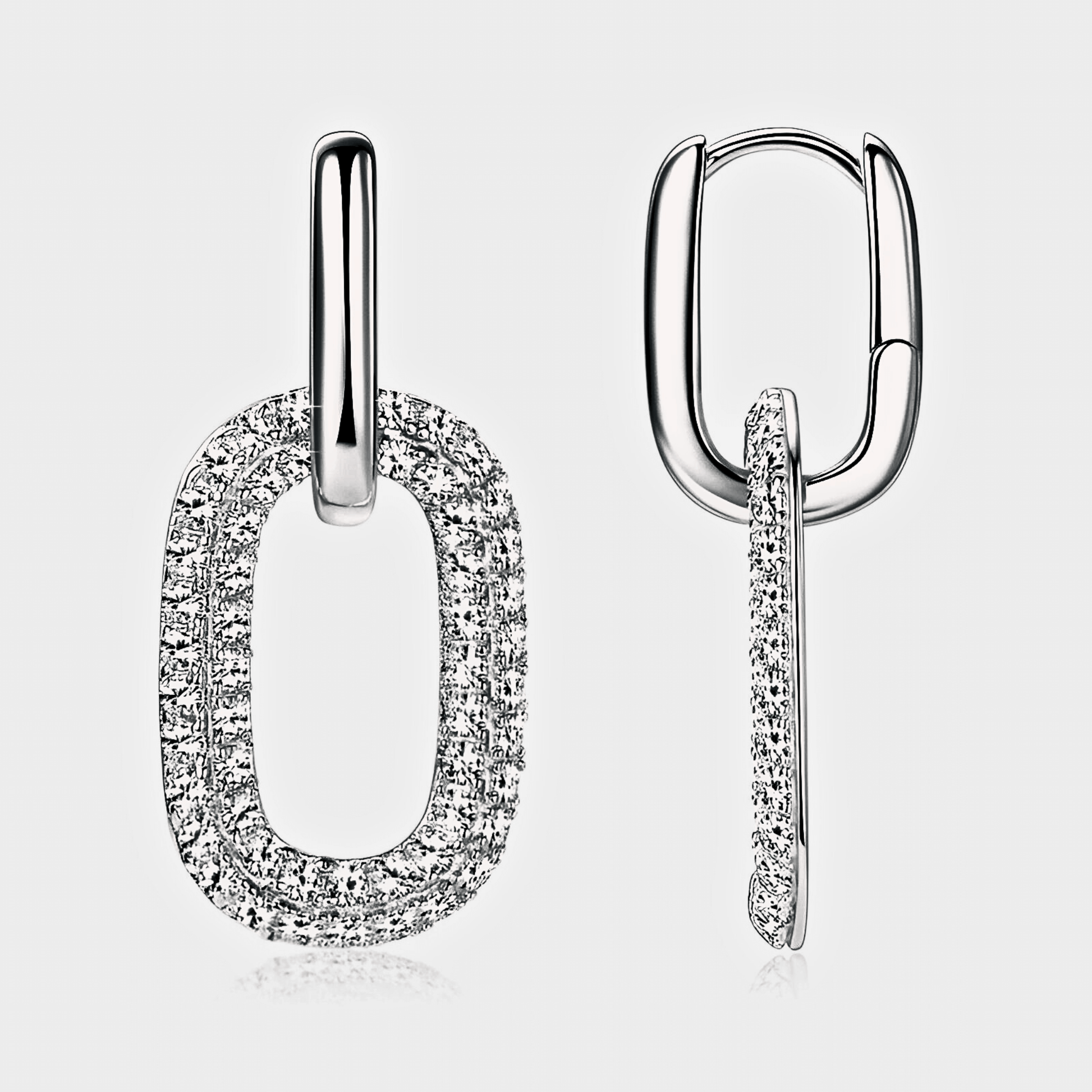 Vittoria Earrings - 2.16ct Moissanite hoop earrings in 925 sterling silver.  | Moissanite Drop-earrings