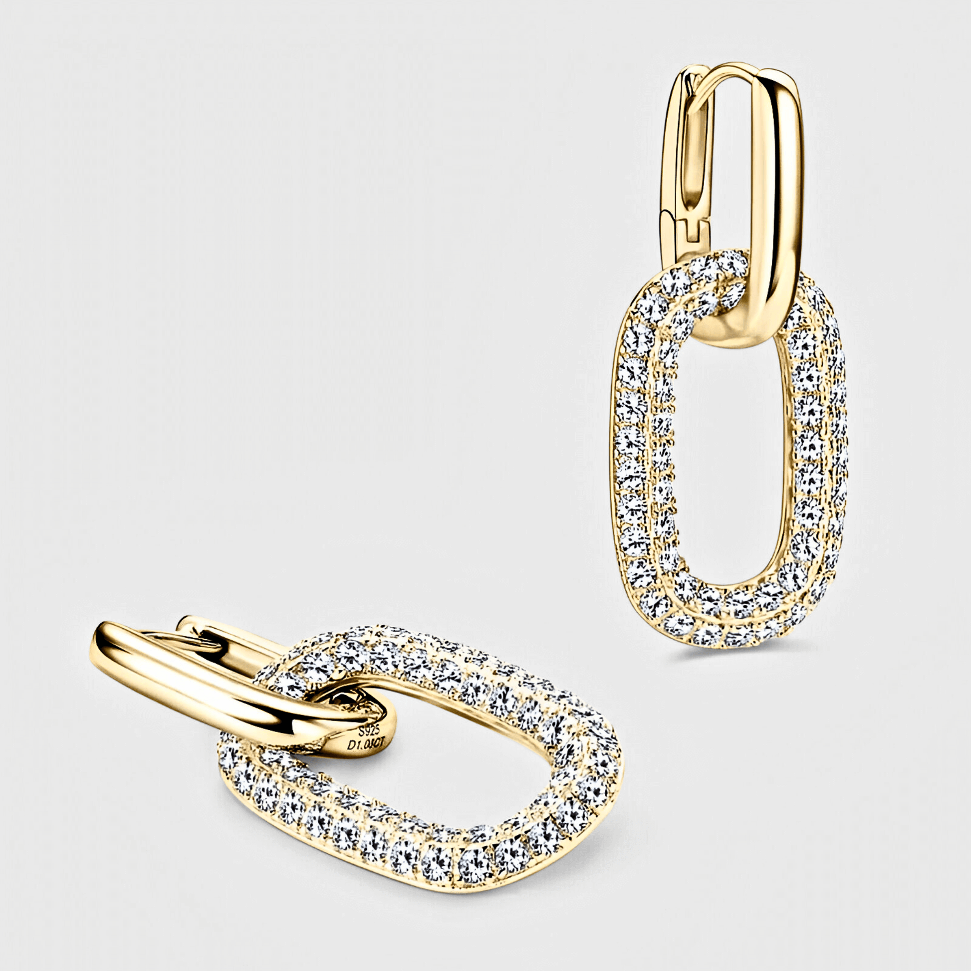 Vittoria Earrings - 2.16ct Moissanite hoop earrings in 18k gold.  | Moissanite Drop-earrings