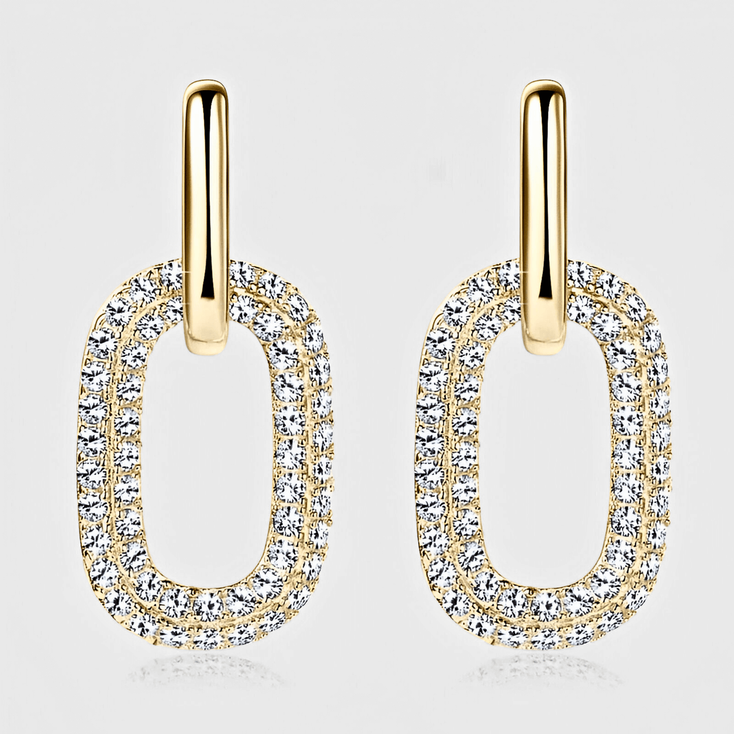 Vittoria Earrings - 2.16ct Moissanite hoop earrings in 18k gold.  | Moissanite Drop-earrings