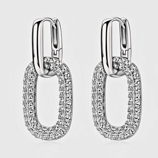 Vittoria Earrings - 2.16ct Moissanite hoop earrings in 925 sterling silver. | Moissanite Drop-earrings