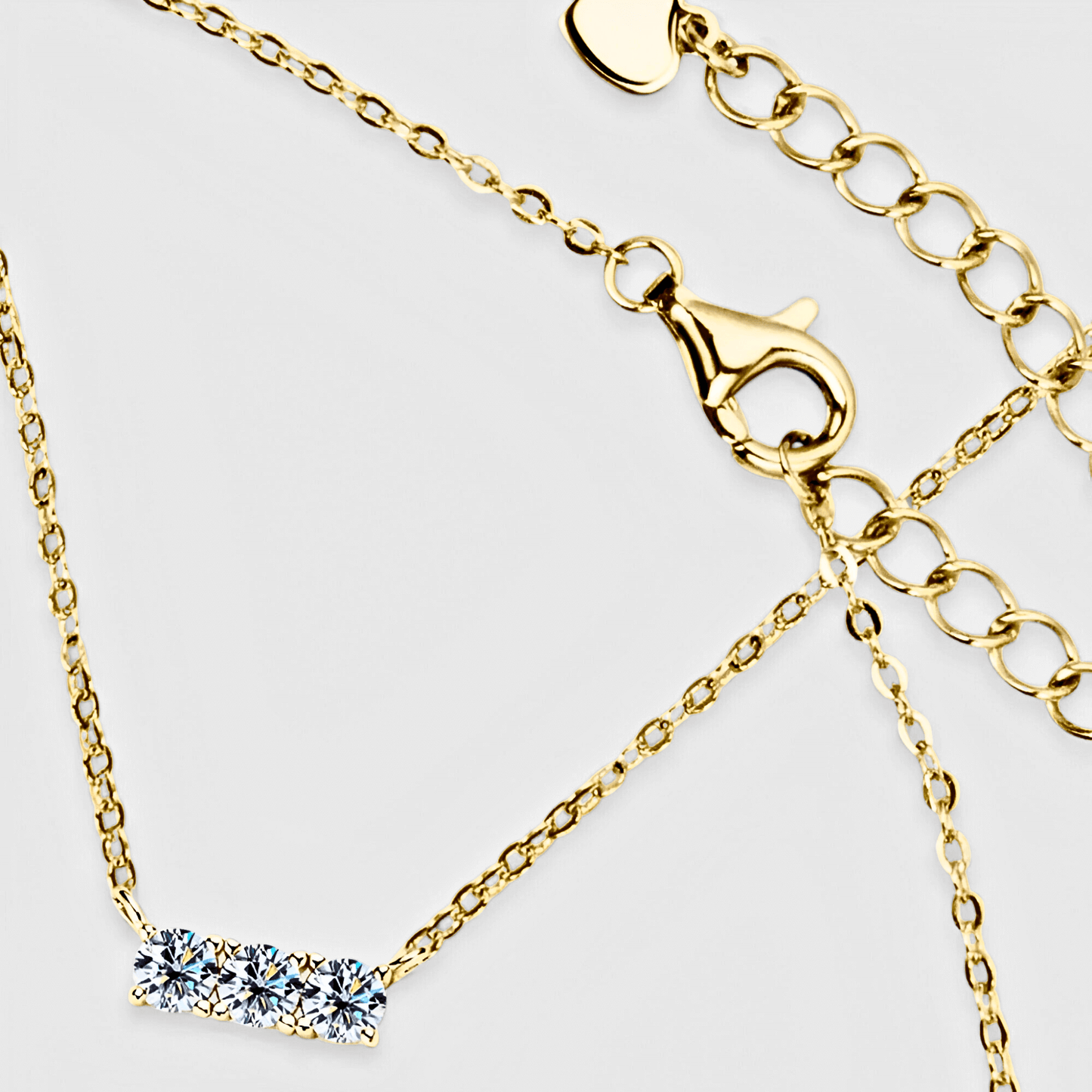 Linea Pendant - Inlaid Moissanite Necklace/ pendant in 18k gold.