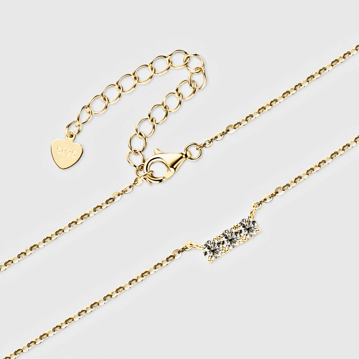 Linea Pendant - Inlaid Moissanite Necklace/ pendant in 18k gold.