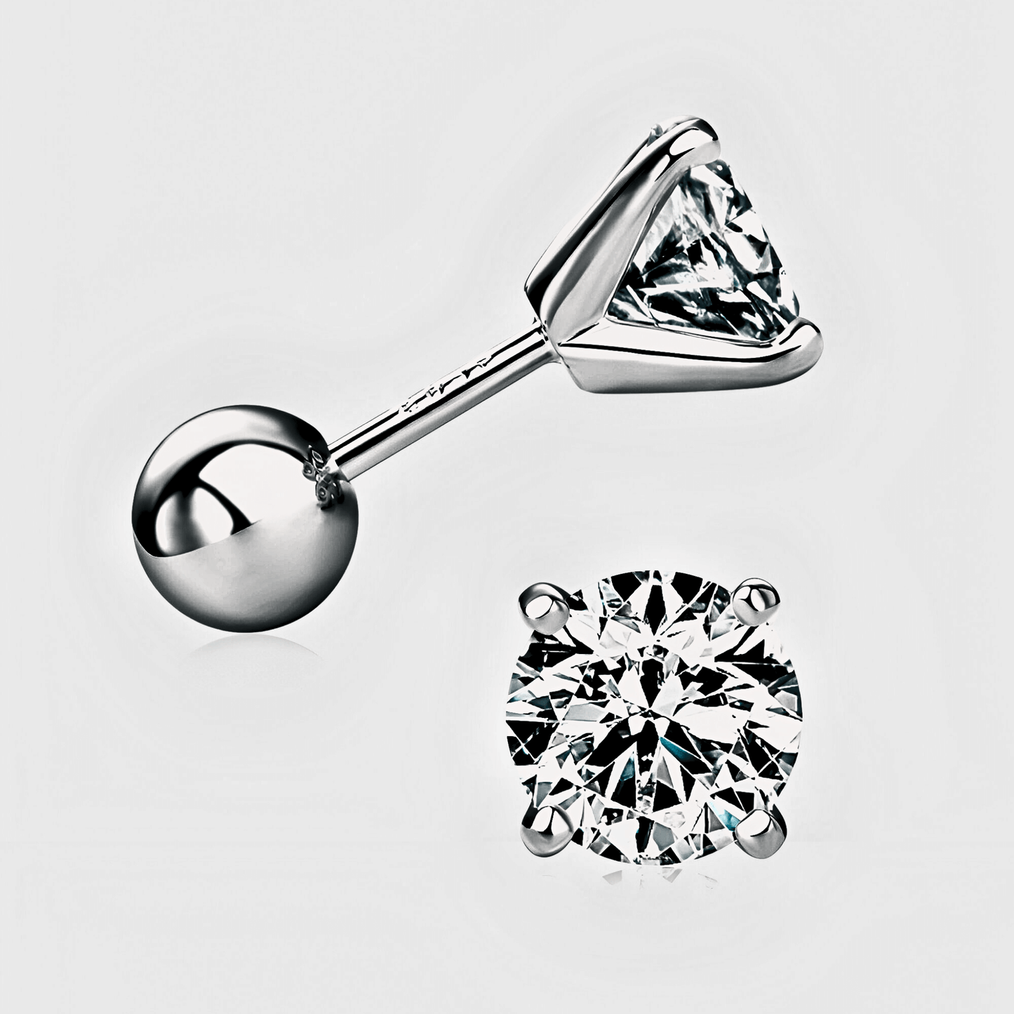 Chiara Studs - 2ct Moissanite stud Earrings in 925 sterling silver. | Moissanite earrings