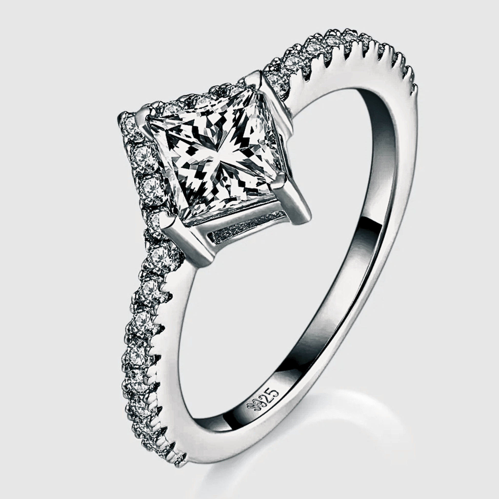 Lucia Duo 1ct - a moissanite double ring in 925 sterling silver. | silver Moissanite ring