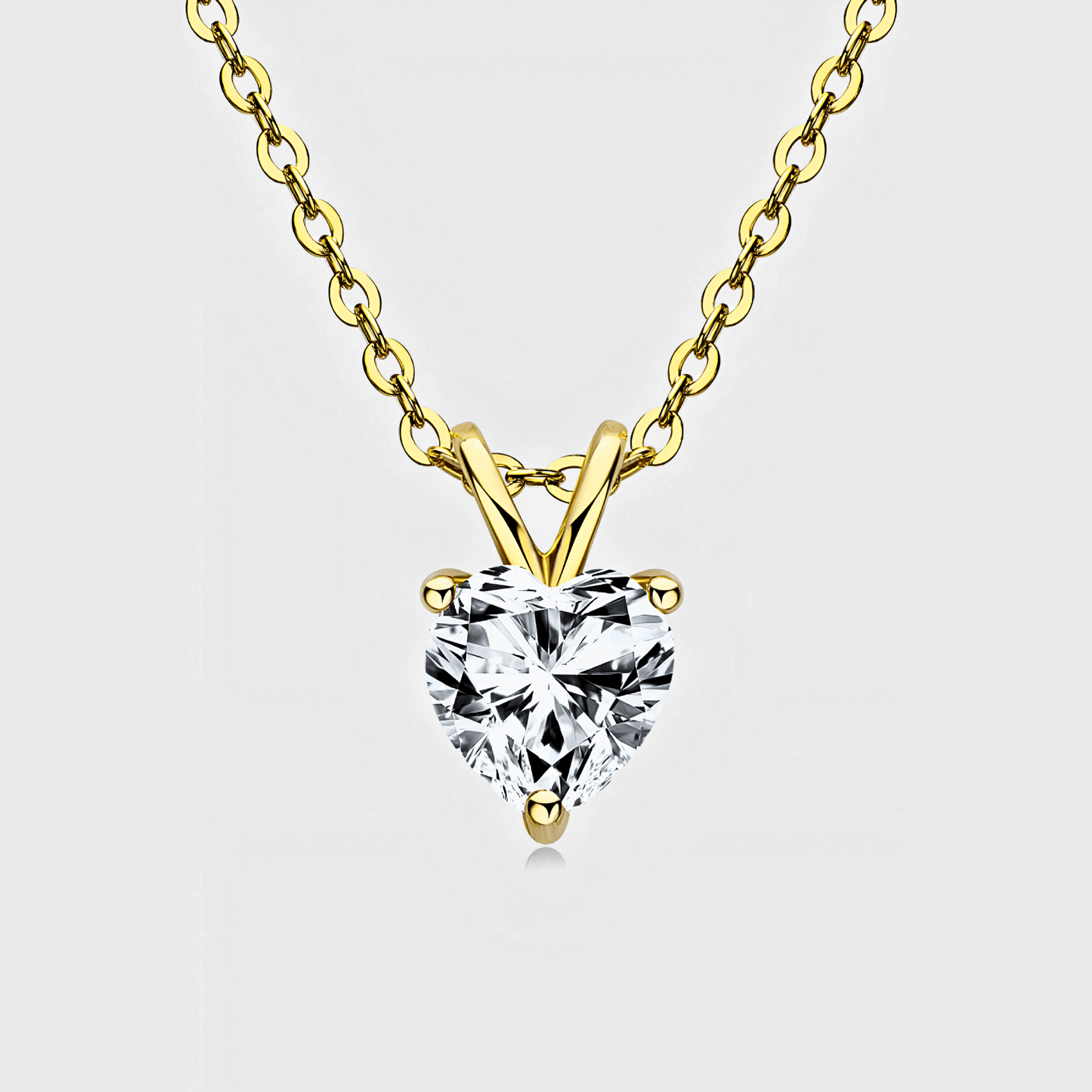 Venere Pendant 1ct - Heart shaped moissanite necklace/pendant in 18k gold. | Moissanite heart necklace