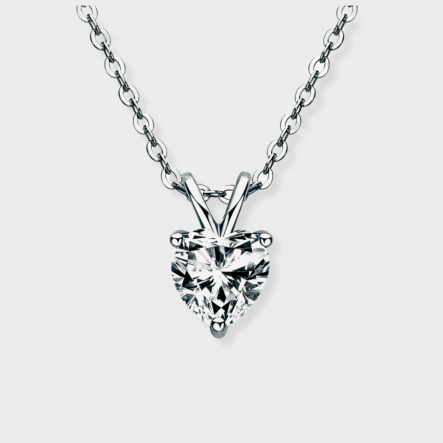 Venere Pendant 1ct - Heart shaped moissanite necklace/pendant in 925 sterling silver. | Moissanite heart necklace