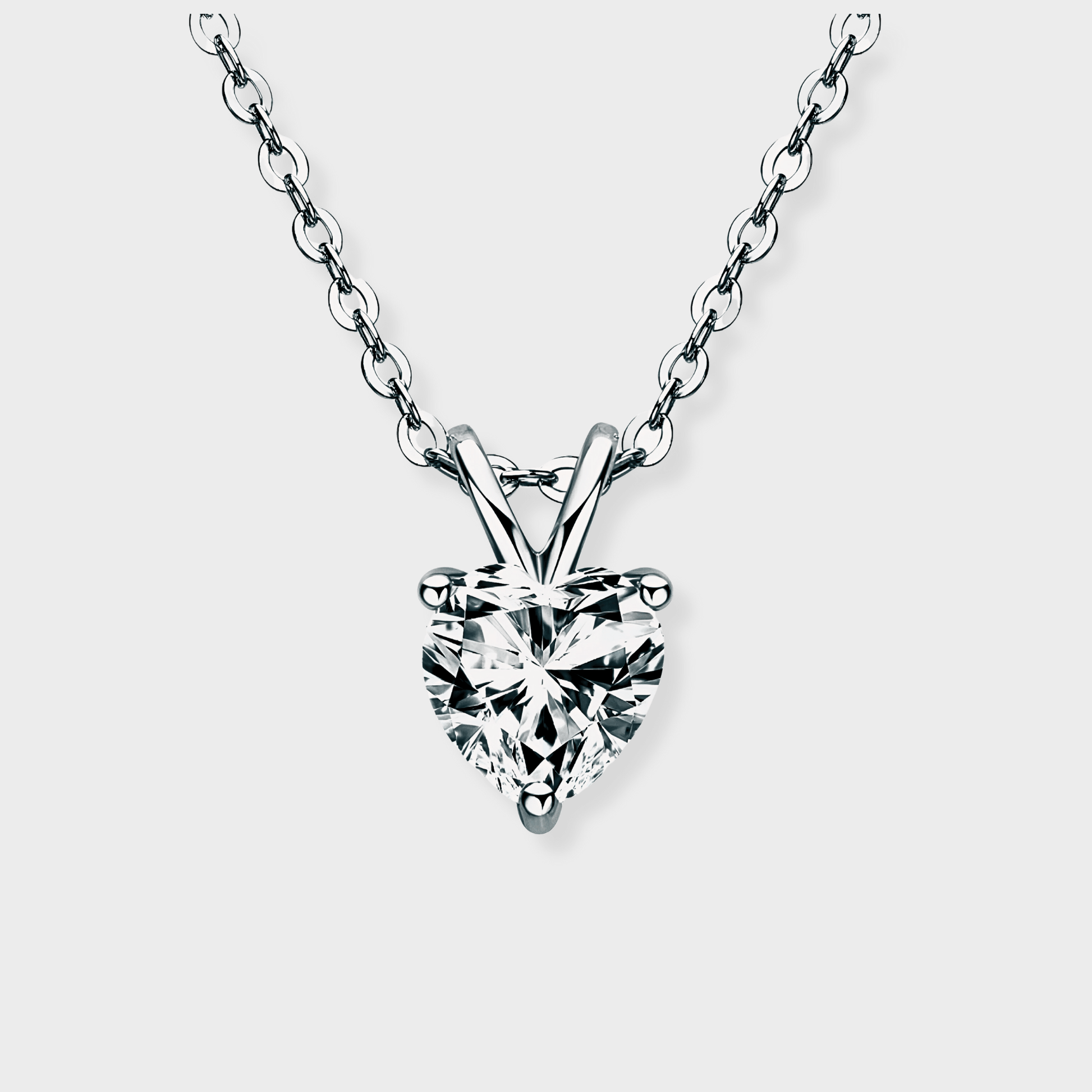 Venere Pendant 1ct - Heart shaped moissanite necklace/pendant in 925 sterling silver. | Moissanite heart necklace
