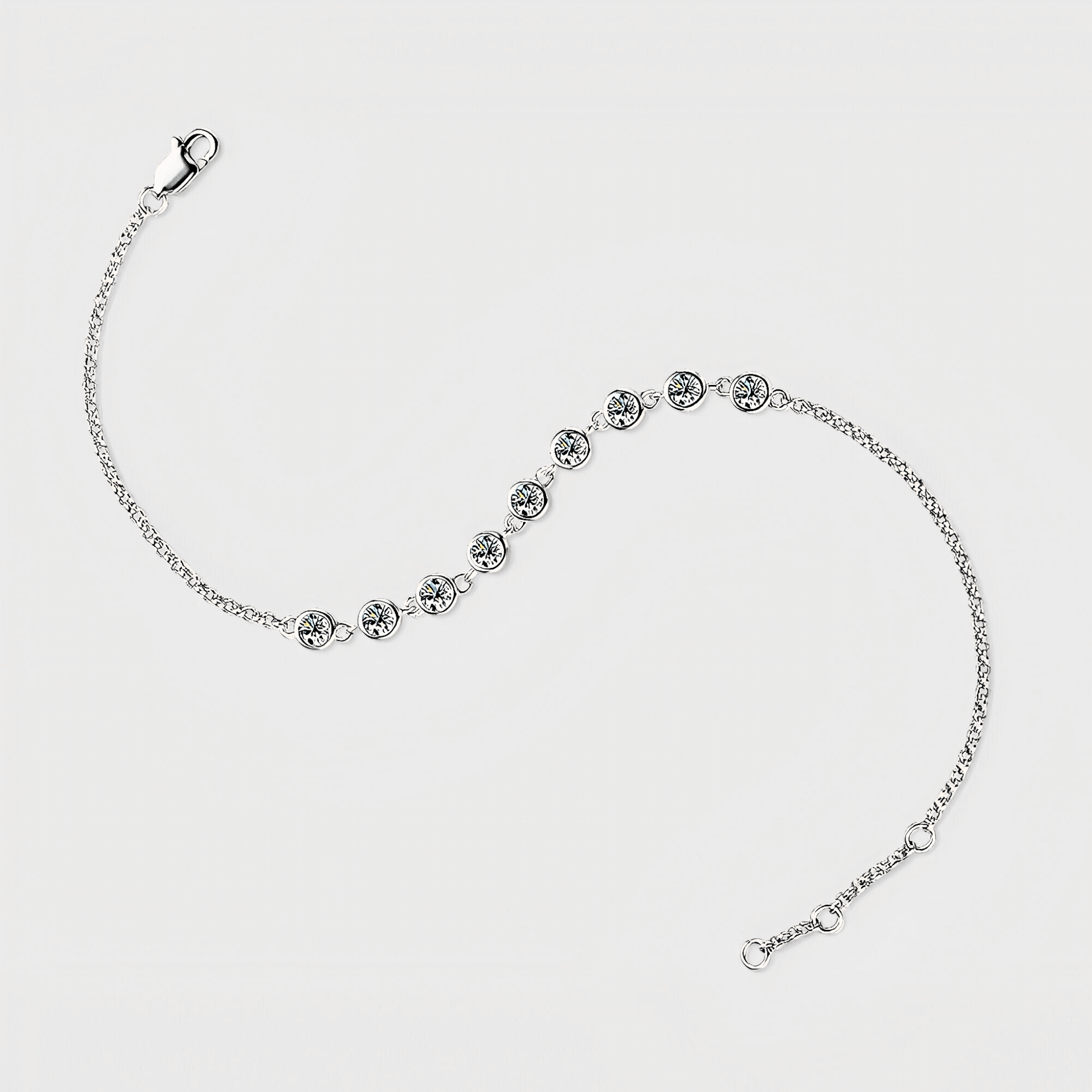 Solenne Bracelet 0.9ct - Inlaid Moissanite Bracelet in 925 sterling silver.