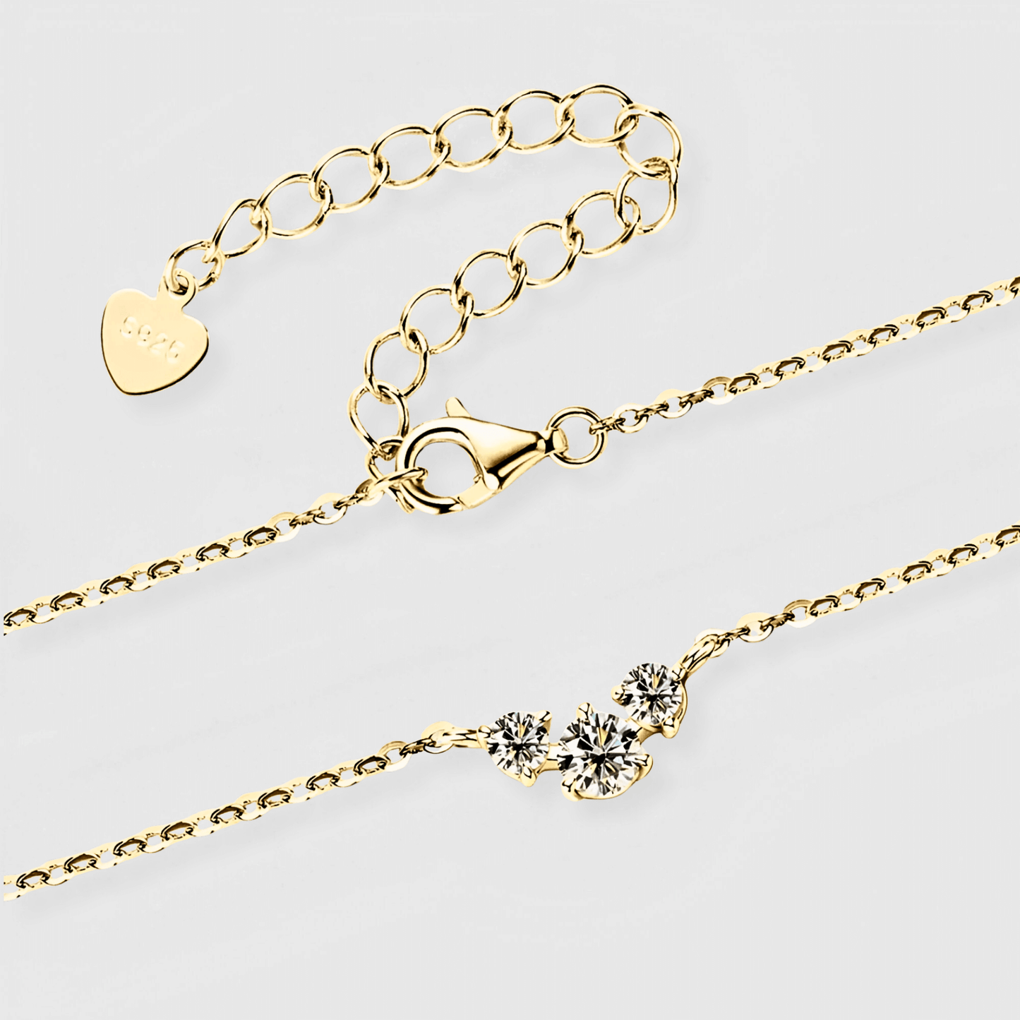 Cosima Pendant 0.5ct - Inlaid Moissanite necklace in 18k gold.