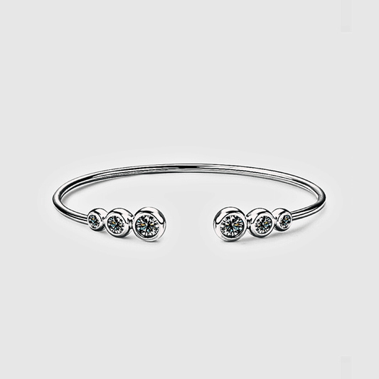 Taormina Bangle - 1.8 ct open Moissanite  Bracelet in 925 sterling silver