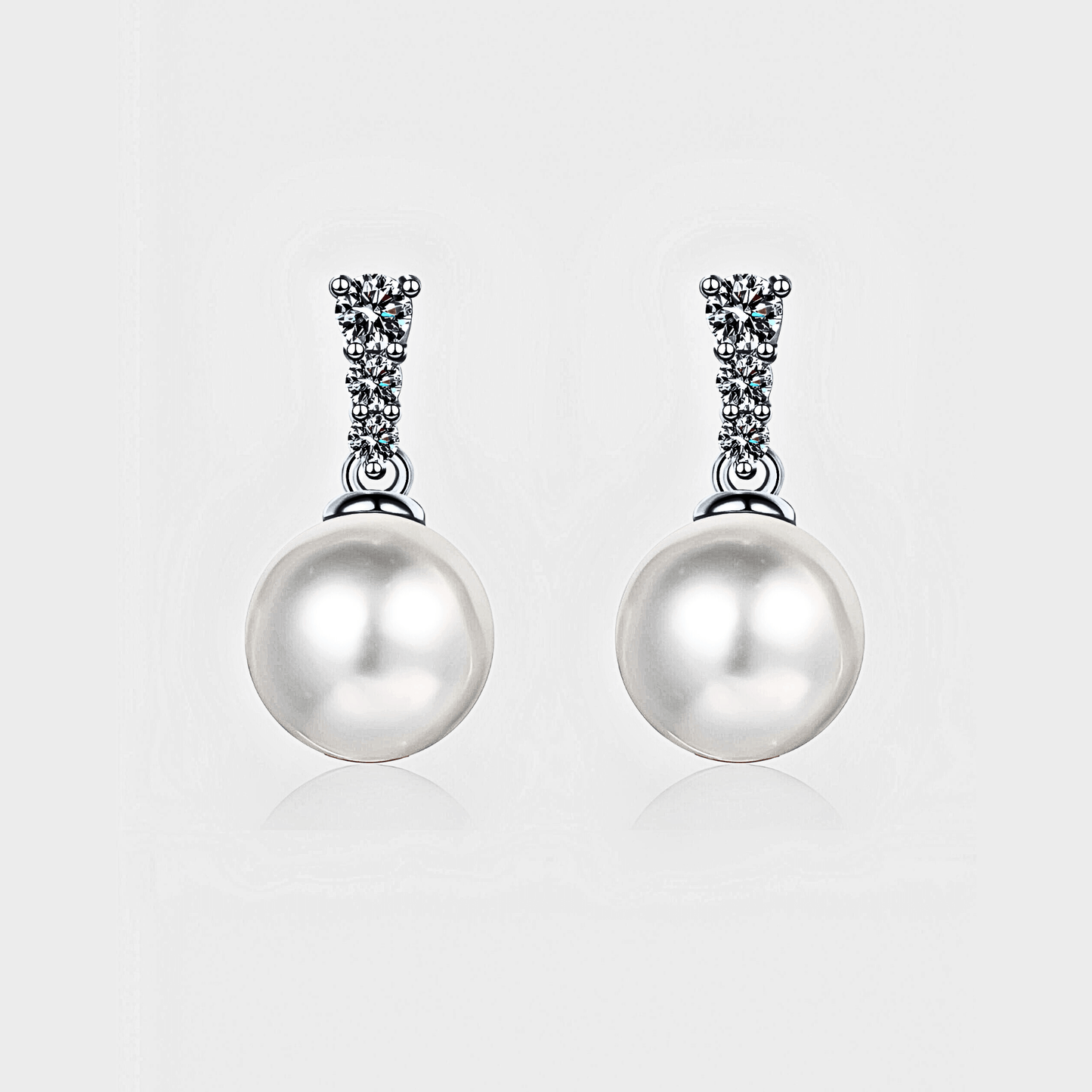 Marina Drops 0.23ct - Moissanite Pearl Earrings in 925 sterling silver