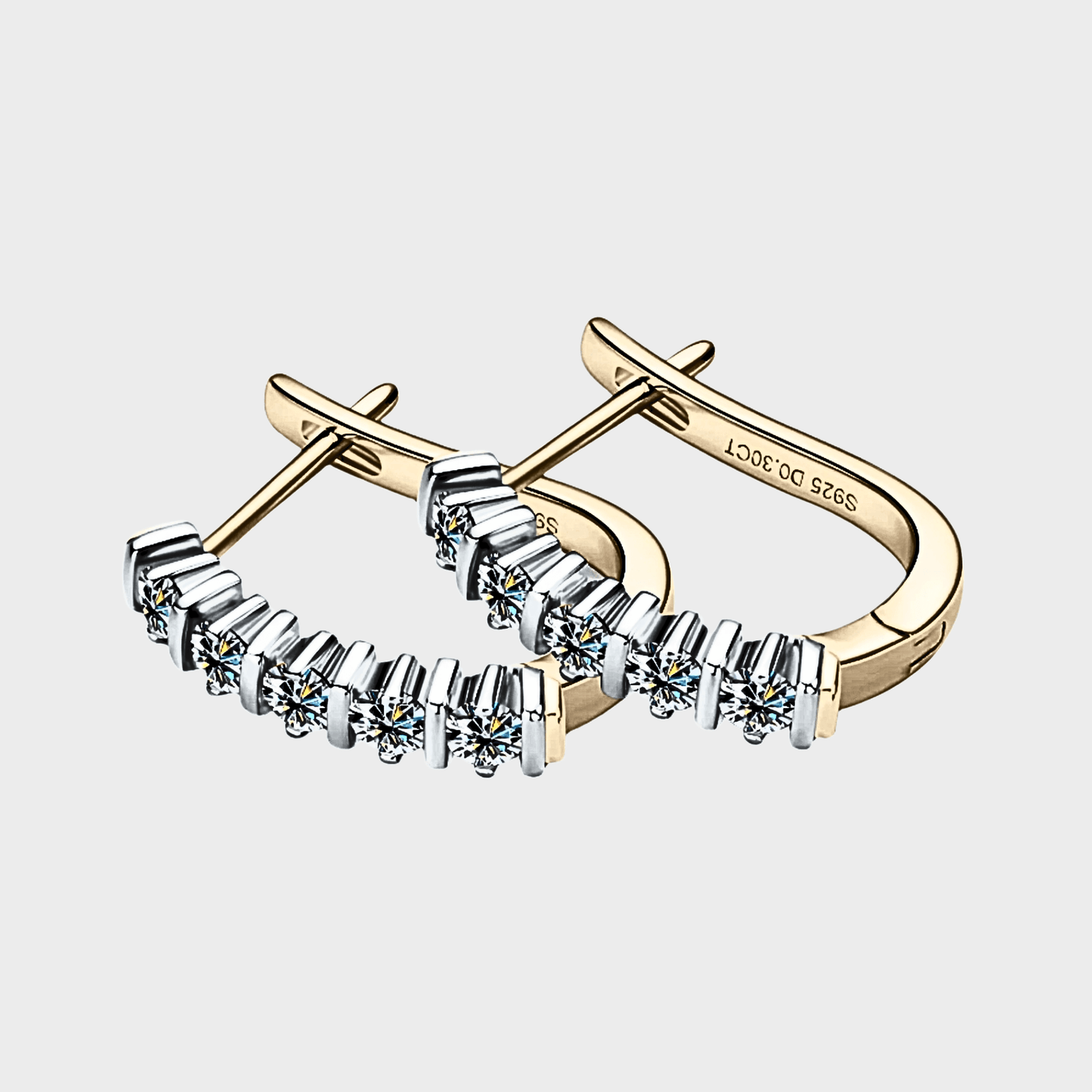 Liora Earrings –  Moissanite stud earrings with 18k gold and 925 sterling silver accents. | moissanite earrings