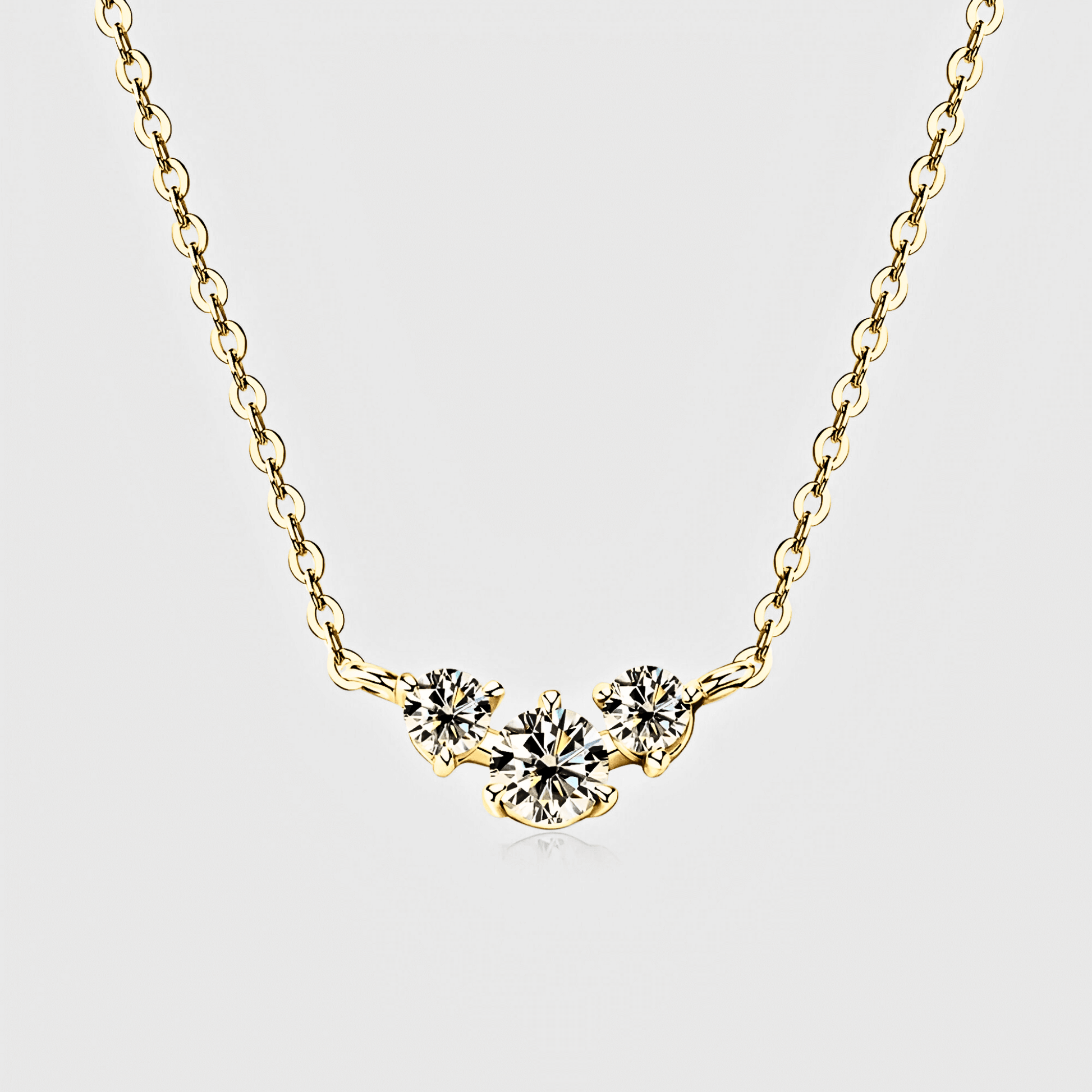 Cosima Pendant 0.5ct - Inlaid Moissanite necklace in 18k gold.