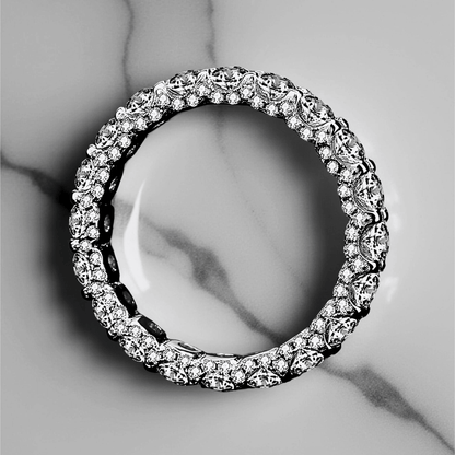 Orbit Band 2.1ct - Moissanite eternity Ring made from 925 sterling silver, rhodium plating, and 2.1 carats of white moissanite.