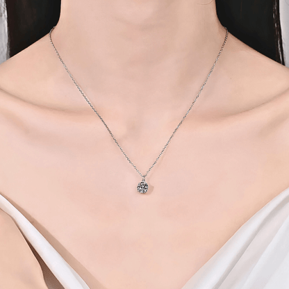 model wearing the Ladina Pendant 1ct - Moissanite Necklace 