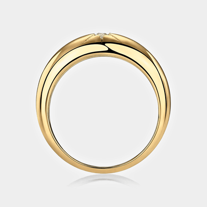 Bellatrix Band - Gold Ring with a 0.1 carat moissanite star.