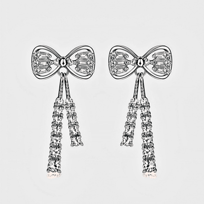 Elodie Earrings 1.12ct - Bow Shaped earrings made from 925 sterling silver and white moissanite 