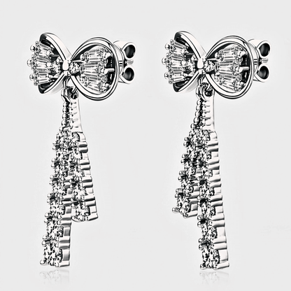 Elodie Earrings 1.12ct - Bow Shaped earrings made from 925 sterling silver and white moissanite 