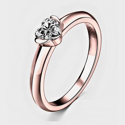 Sylvie Ring 0.5ct - 18k Rose Gold Ring featuring a heart-shaped moissanite stone.