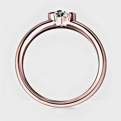 Sylvie Ring 0.5ct - 18k Rose Gold Ring featuring a heart-shaped moissanite stone.