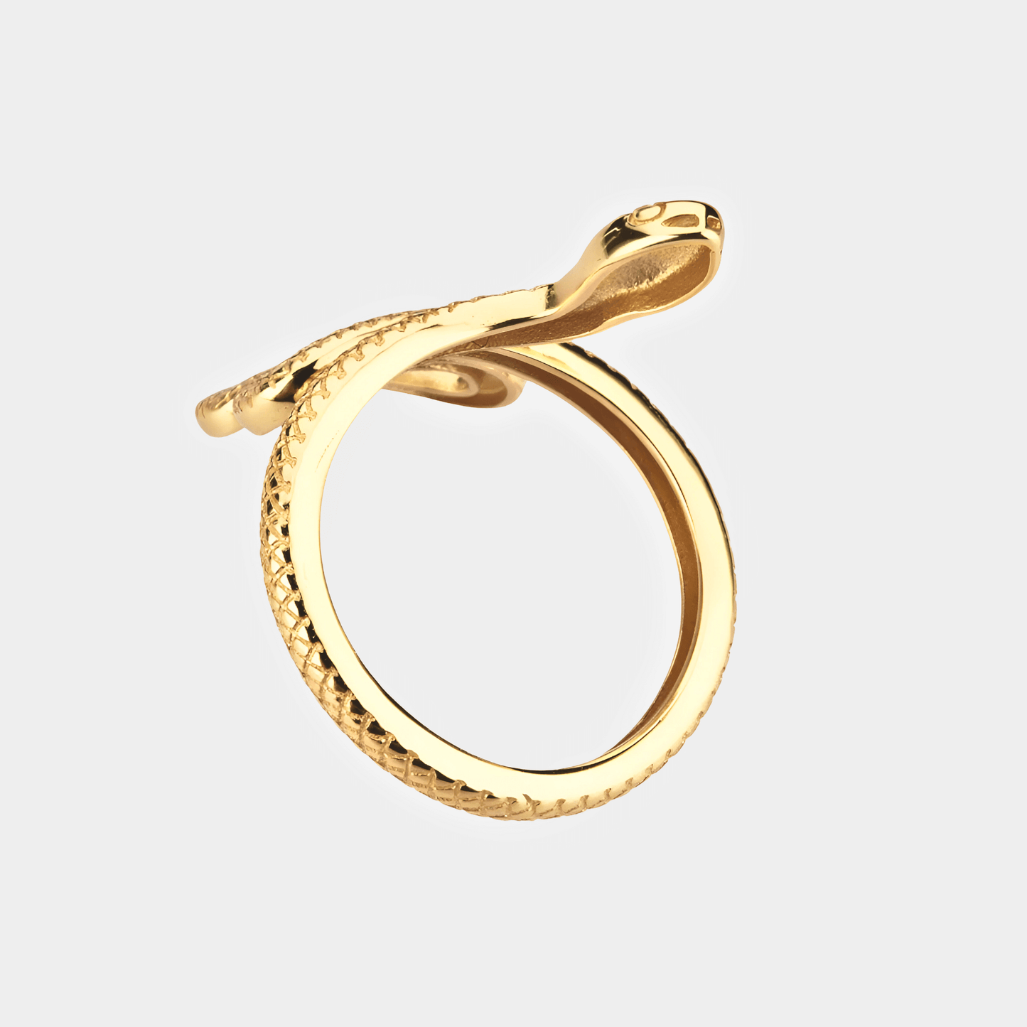 Naga Ring, a snake ring plated in 18k gold.