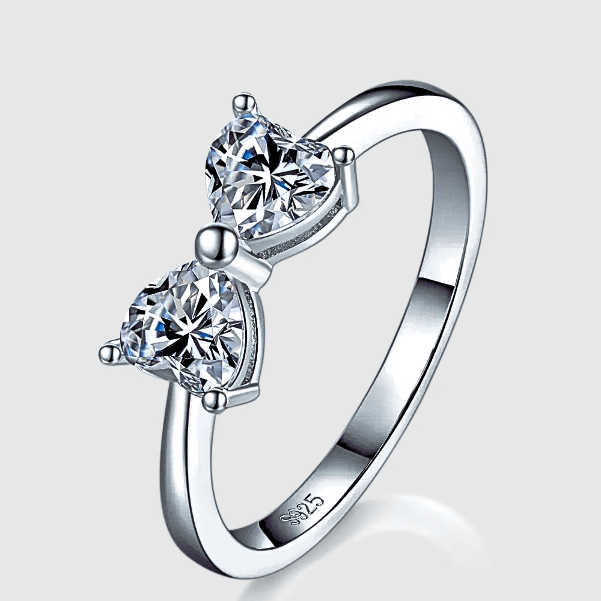 Fiocchetto Ring 1ct - A bow shaped moissanite ring in 925 sterling silver. | Moissanite Bow Ring