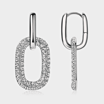 Vittoria Earrings - 2.16ct Moissanite hoop earrings in 925 sterling silver.  | Moissanite Drop-earrings